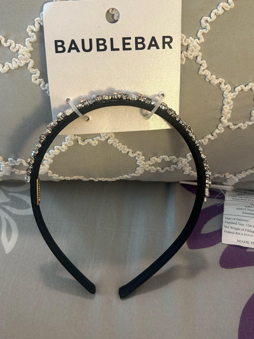 NWT BaubleBar Black and Silver Crystal Headband